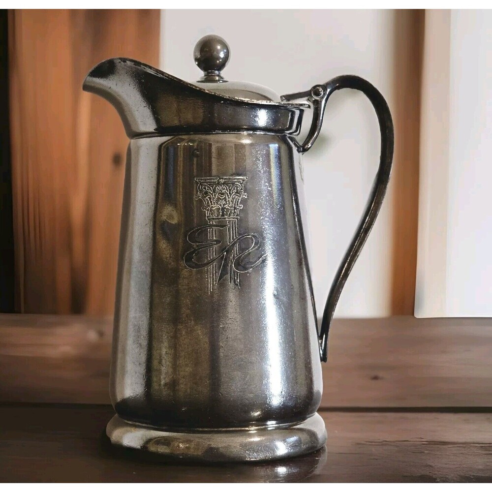 Vintage Eden Roc Hotel Silver Soldered 20 oz Pitcher Intl Silver Co. Miami Beach